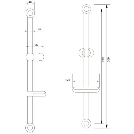 Стойка с набором для душа, лейка 1 режим, шланг 150см