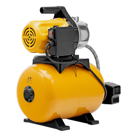 Насосная станция PS800X, 800 Вт, 3200 л/ч, ресивер 24 л, подъем 38 м, нержавейка Denzel