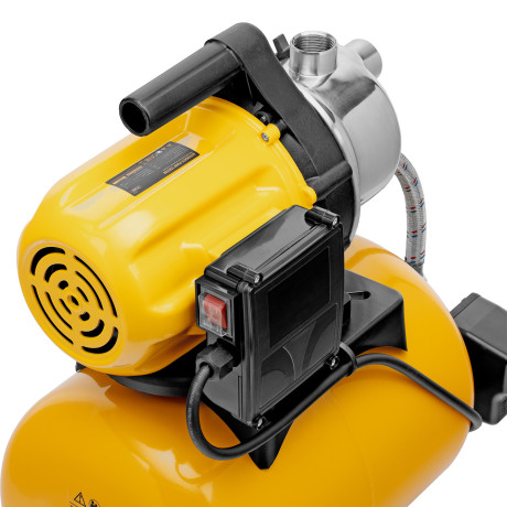 Насосная станция PS800X, 800 Вт, 3200 л/ч, ресивер 24 л, подъем 38 м, нержавейка Denzel