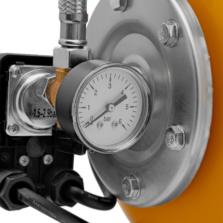 Насосная станция PS800X, 800 Вт, 3200 л/ч, ресивер 24 л, подъем 38 м, нержавейка Denzel