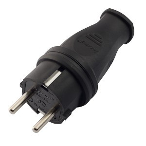 Lezard вилка прямая каучук 2Р+РЕ 1х16А 220-240V 106-0400-0105/105