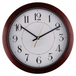 Часы настенные круглые с деревянной отделкой, d28 см, МДФ, арт08-18