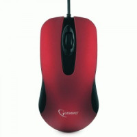 Мышь Gembird MOP-400-R, USB, красн, бесшум клик, 3кн, 1000dpi, soft-touch, каб 1.45м, BL