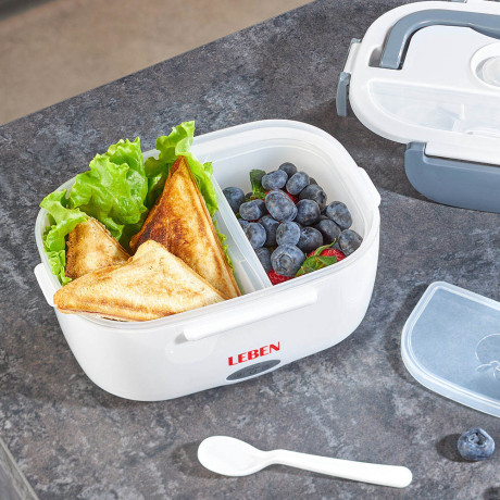 LEBEN Контейнер для еды с подогревом, 220-240В, пластик, металл, 22,5x16,7x9,5см
