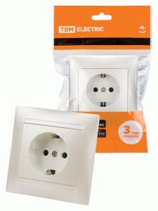 TDM Лама роз. СУ 1 мест., земля 16А 250В  перламутр SQ1815-0823