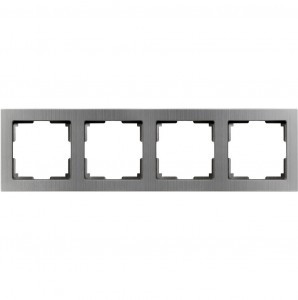 Smartbuy Нептун Рамка 4-местная пластик серый никель (SBE-06gn-Metal-FR-4)