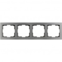 Smartbuy Нептун Рамка 4-местная пластик серый никель (SBE-06gn-Metal-FR-4)