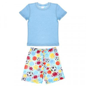 Пижама детская с коротким рукавом (футболка и шорты), р.104-128, 100% хлопок, два дизайна