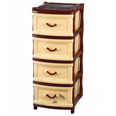 Комод КЛАССИКА (4 секции) плетенка БЕЛ Эльфпласт 068