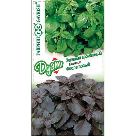Базилик Дуэт Фиолетовый+Зеленый ароматный Гавриш Ц