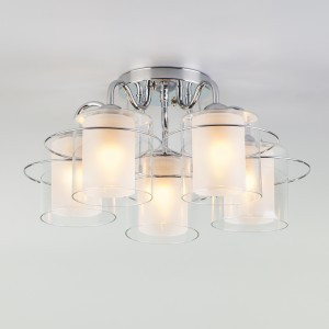 EUROSVET Люстра 5x40W 500х260 металл хром/белый/прозрачный Darcy 30160/5