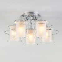 EUROSVET Люстра 5x40W 500х260 металл хром/белый/прозрачный Darcy 30160/5