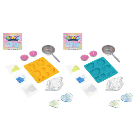 ХОББИХИТ Набор для творчества "Мялка", металл, блестки, парафин, силикон, 10х9х8 см, 2 дизайна