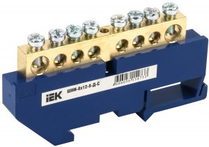 IEK шина N "Ноль" (нул.) на DIN-изол ШНИ-8х12-8-Д-С