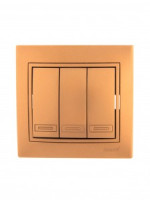 Lezard Мира выкл. СУ 3 кл. 10А металлик золото (корпус PC) 701-1313-109