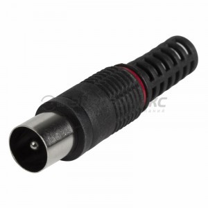 PROconnect Штекер TV антенный пласт.без пайки черный цена за шт.(100) 05-2042-2