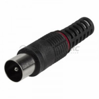 PROconnect Штекер TV антенный пласт.без пайки черный цена за шт.(100) 05-2042-2