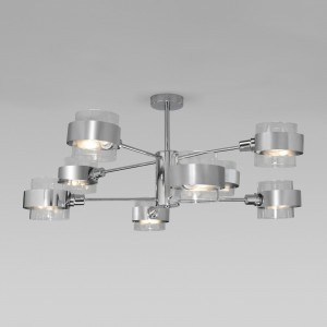 Eurosvet люстра 8x60W E14 800x800x345 IP20 70127/8 хром/стекло/прозр. ARCADA a056958