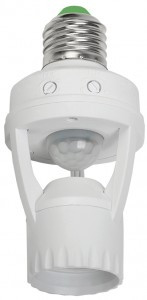 IEK датчик движения ДД 045 патрон E27 маx 60W+датчик осв.(фотореле) 360гр., 6м IP20 LDD10-045-60-001