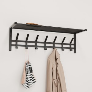 Вешалка с полкой Торонто 31 (7 крюч.) 88,5*27*27см (черный)  ВСПТ31 Ч под заказ ЗМИ