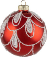 Шар "Бусы" SYBLQA-0523111, 8см, красный (кратность16шт!)(цена за 1шт) Волшебная страна