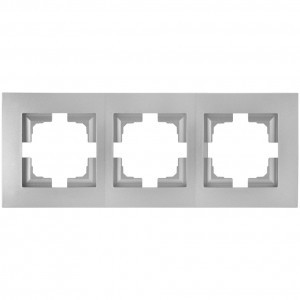 Bylectrica НОВЫЙ СТИЛЬ рамка 3 мест. СУ серебро, (ЮЛИГ.735212.553 серебро)