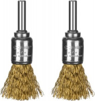 Набор щеток ЗУБР &quot;ПРОФЕССИОНАЛ&quot; кистевые д/дрели, витая ст. латуниров проволока 0,3мм, 17мм, 2шт