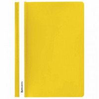 Скоросшиватель пластиковый BRAUBERG, А4, 130/180 мкм, желтый, 228671