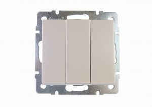 Lezard RAIN мех. выкл. СУ 3 кл. жемчужно-бел. перламутр (корпус PC) 703-3088-109