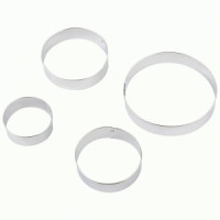 Форма д/выпечки нерж.сталь круг набор 4шт, d=4/4,8/5,6/7,2см, h=1,3см TORTA 108357 Mallony