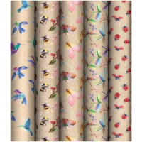 Упаковочная бумага крафт 70*100см, MESHU &quot;Крылатые созданья&quot;, 70г/м2, ассорти 5 дизайнов Арт.358108