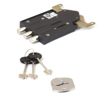 Замок врез ЗВ8 812 б/лиц.планки (3 ключа, с Тягами, 3 ригиля 14мм) Меттэм  \20