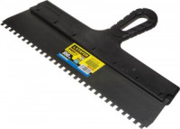 Шпатель STAYER &quot;PROFESSIONAL&quot; нержавеющий зубчатый с пластмассовой ручкой, 350мм, зуб 6х6мм