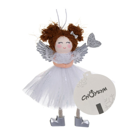 СНОУ БУМ Сувенир елочный Ангелочек 17см, полиэстер, белый, 3 вида