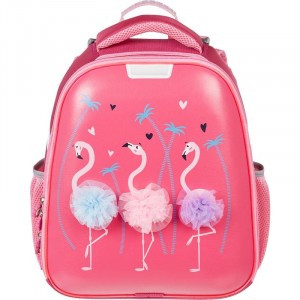 Ранец №1 School   Basic  Flamingo, 2 отд., ортоп.спинка, экокожа, светящ. кант 975130
