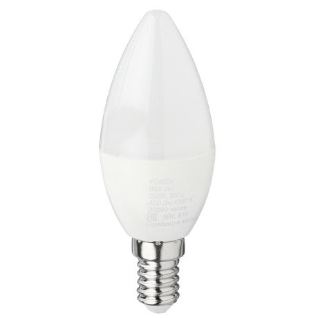 FORZA Лампа светодиодная С37 5 Вт, Е14, 420 Лм, 4000 К, 175-265 В, Ra>80, IRF <5%, 1 год гар.