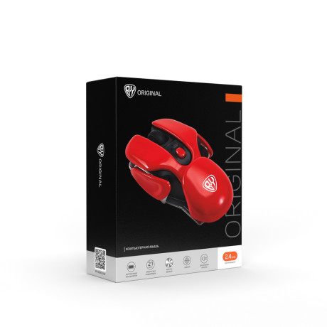 BY Компьютерная мышь беспроводная Bille, 1000/1200/1600DPI, 2.4GHz, 300мАч, корпус алюминий, красный