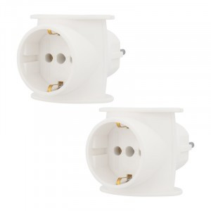 REXANT набор разветвителей (тройников) 3роз, 16А, земля, бел (цена за 2 шт/уп)11-1080-2