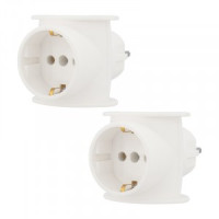 REXANT набор разветвителей (тройников) 3роз, 16А, земля, бел (цена за 2 шт/уп)11-1080-2