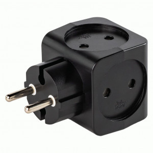 SmartBuy Разветвитель (тройник) 4роз. 16А черный 3.5кВт SBE-16-A05b-4