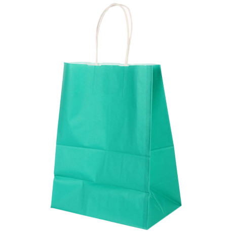 Пакет подарочный с кручеными ручками L 24x14x30см, 2 цвета: розовый/зеленый в асс