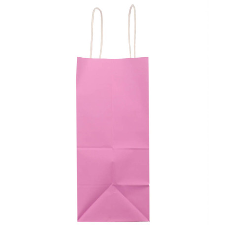 Пакет подарочный с кручеными ручками L 24x14x30см, 2 цвета: розовый/зеленый в асс