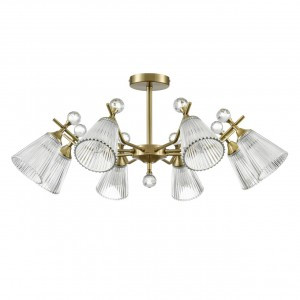 LUMION 8046/8C CLASSI LN25 латунь/прозрачное стекло люстра Е14 8x40W 220V AURICA