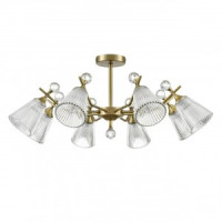 LUMION 8046/8C CLASSI LN25 латунь/прозрачное стекло люстра Е14 8x40W 220V AURICA