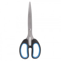 Ножницы BRAUBERG "Classic+", 185 мм, классической формы, рез. вставки, черно-синие, 236448