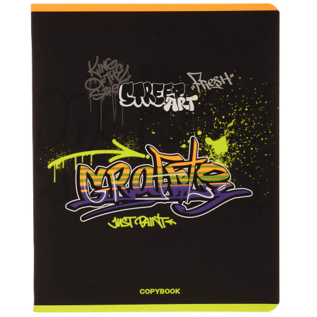 Тетрадь 48л. в клетку, офсет, обл.мел.картон, скрепка, софт тач, микс