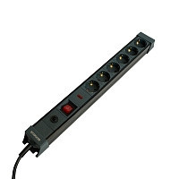 Stekker сетевой фильтр (удл.) ПВС 3x1 6роз. (земля) черный 5м 16А HM22-61-05 Techno 50161