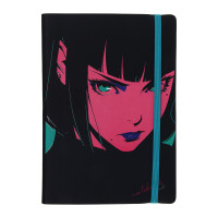 Бизнес - блокнот &quot;АНИМЕ 1&quot; А5, 192 стр., гибкая обл., иск.кожа, цв.срез, резинка, 2 закладки