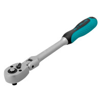 Ключ-трещотка шарнирный 1/4&quot;, СrV, 72 зуба, с быстрым сбросом, матовый хром Stels