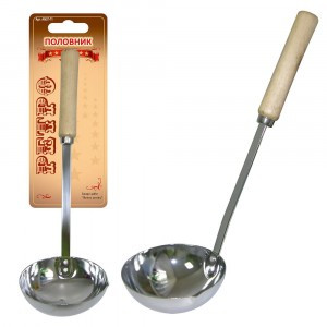 Половник "Ретро" с дерев.ручкой (кратность 6шт!!!), сталь, дерево AN57-71 Мультидом